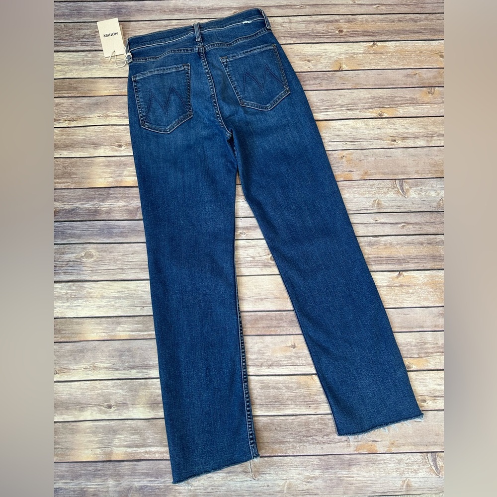 MOTHER  High Waisted Rider Ankle Step Fray Jeans in Over The Top size 28 - Picture 5 of 11